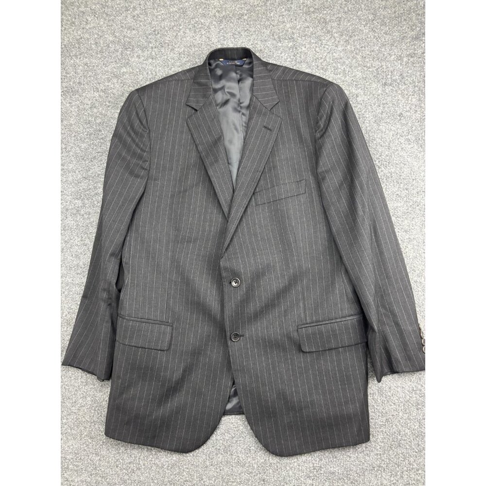 Brooks Brothers 1818 Fitzgerald Suit Jacket Mens 44R‎ Gray Pinstripe Wool USA
